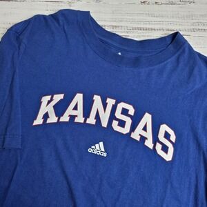 Adidas Kansas Jayhawks Shirt Adult ‎ 2XL Blue Lightweight  NCAA Double Sided